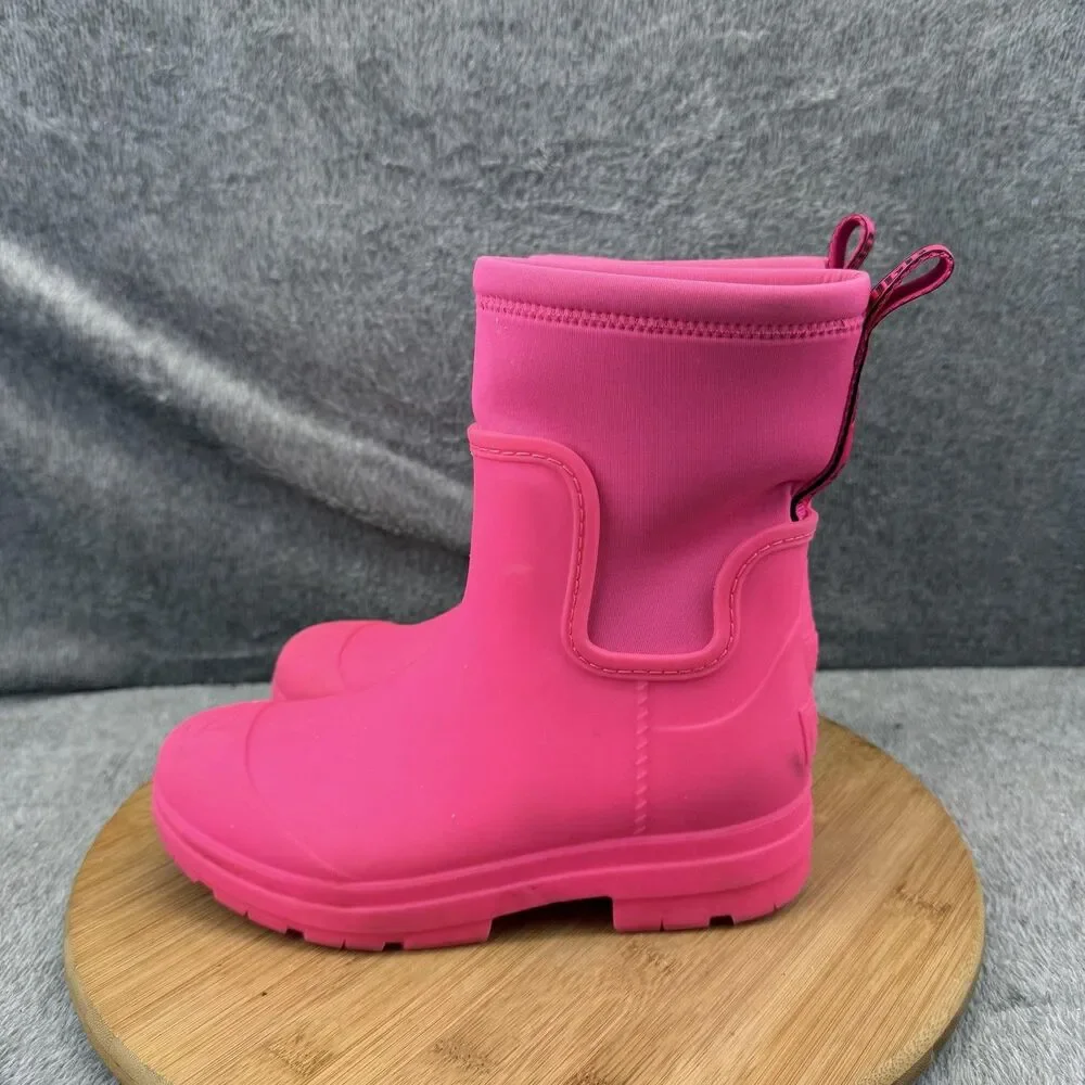 UGG Rain Boots Girls Size 3 Pink Rubber Waterproof Pull On Ankle FW1022L
